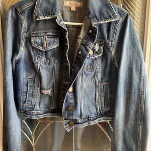 Decree Distressed Medium Blue Denim Jacket
